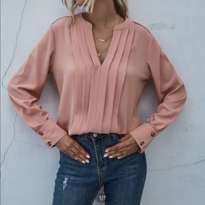 Pink long sleeve blouse
